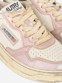 SNEAKERS MEDALIST LOW SUPER VINTAGE IN PELLE BIANCA ROSE E BLACKBOARD
