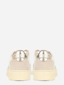 SNEAKERS MEDALIST LOW IN PELLE E SUEDE BIANCA E ORO