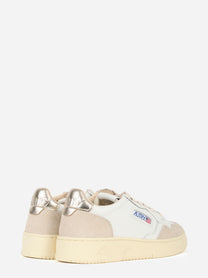 SNEAKERS MEDALIST LOW IN PELLE E SUEDE BIANCA E ORO
