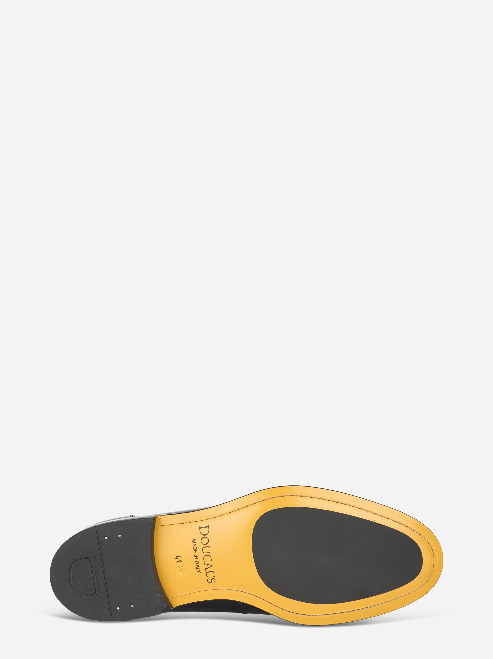 Mocassino in pelle nero con fondo cuoio