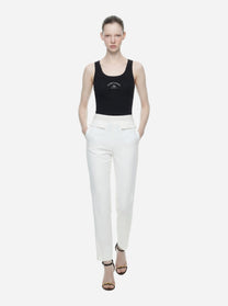 Top in maglia nero con logo