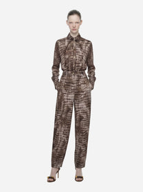Pantaloni in jersey leggero con stampa alligatore