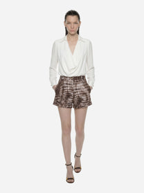 Shorts in jersey leggero con stampa alligatore