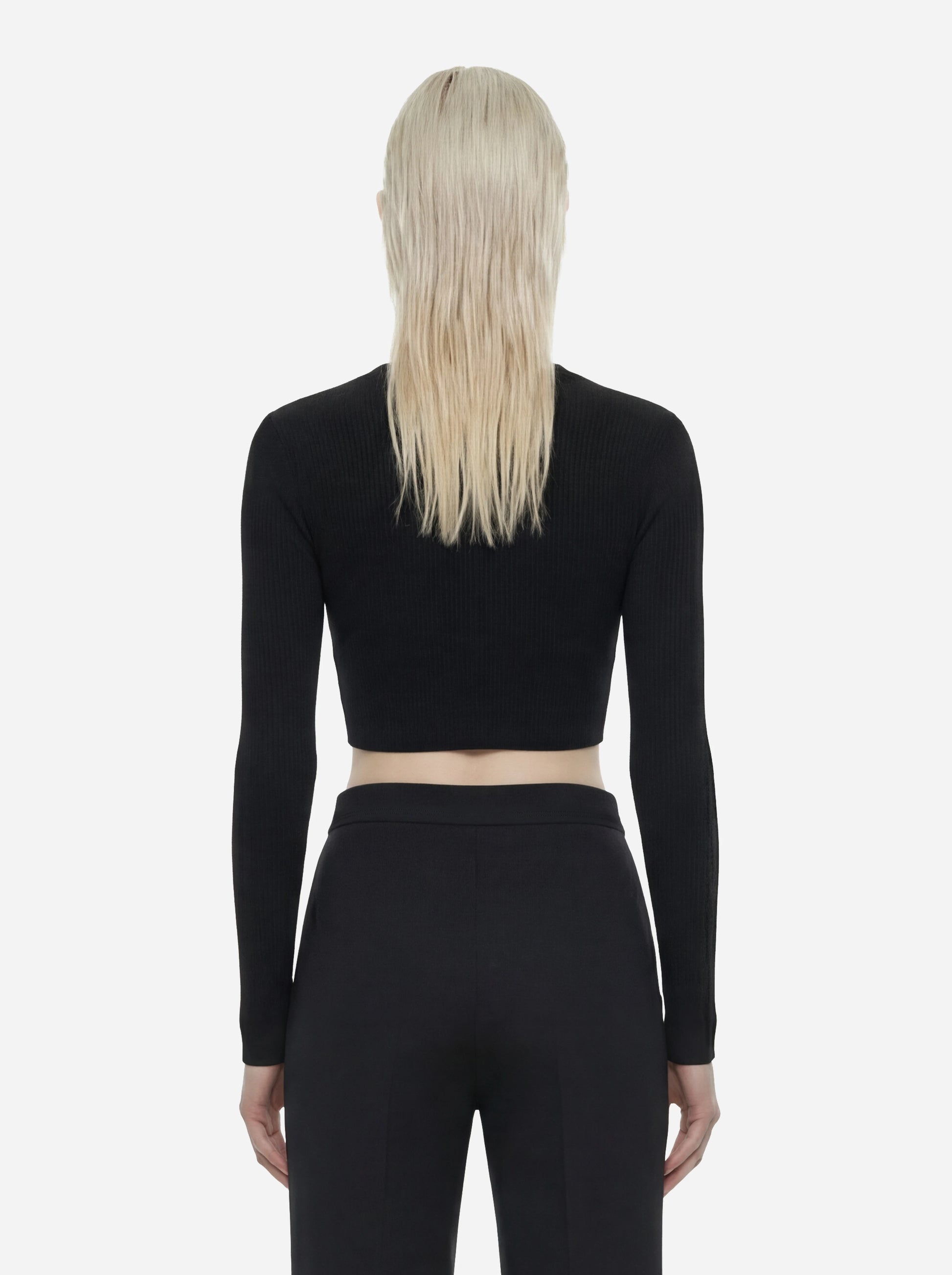 Cardigan in maglia nero a micro trecce