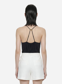 Body in georgette di viscosa nero