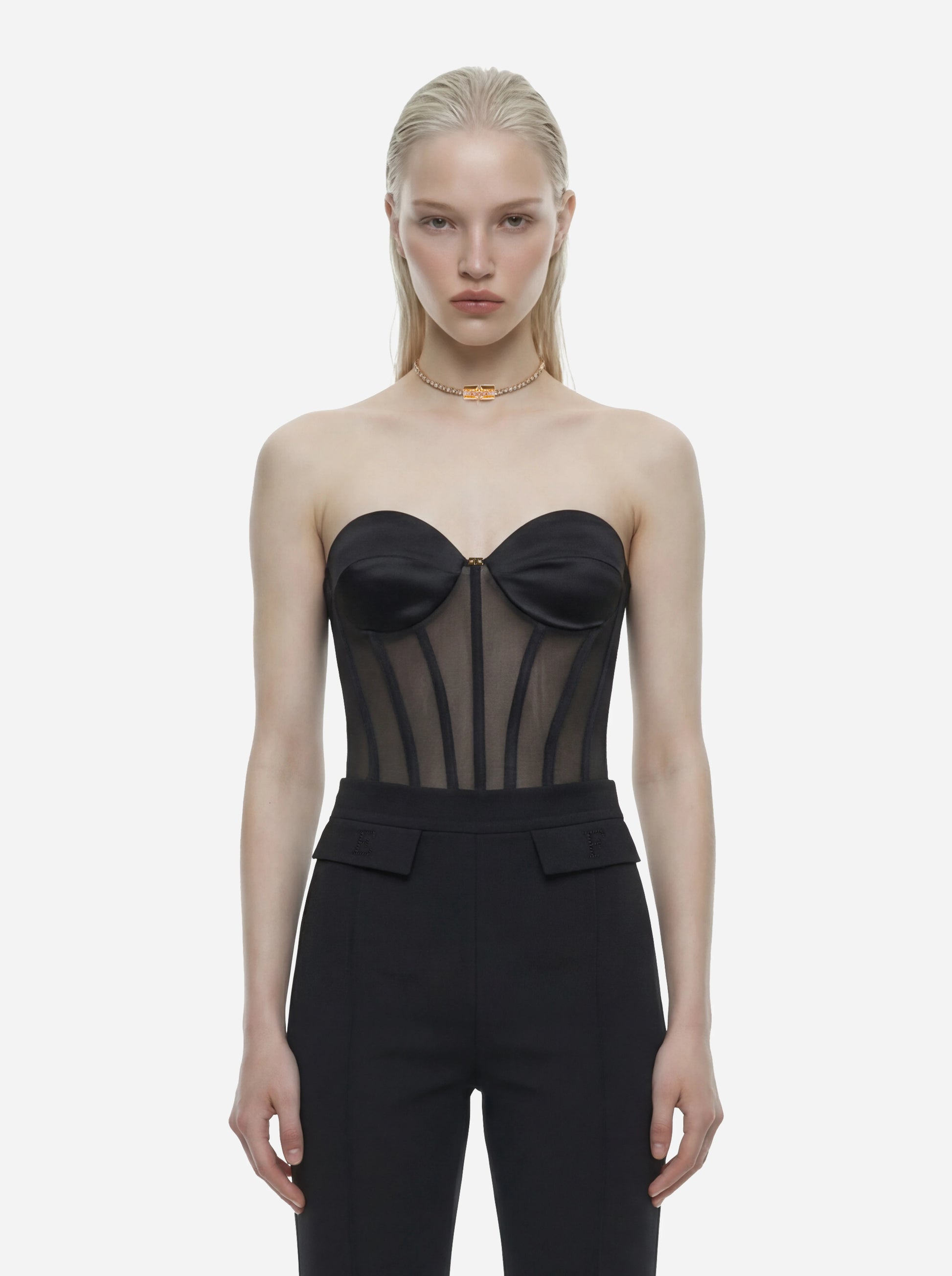 Collana in strass con logo