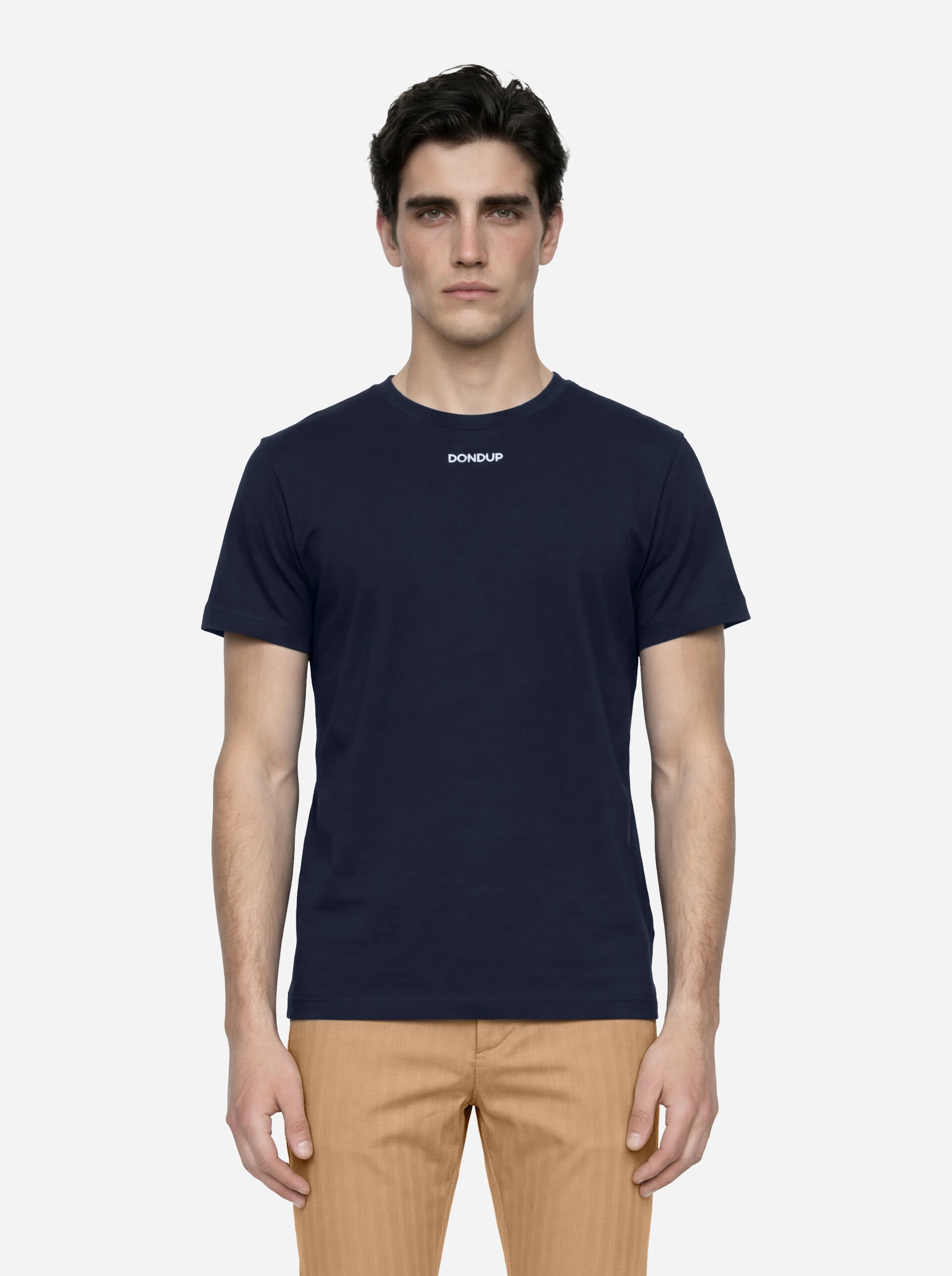 T-shirt blu manica corta con logo