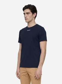 T-shirt blu manica corta con logo