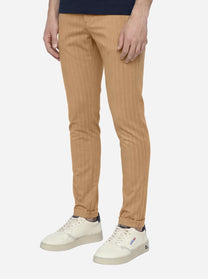 Pantalone gaubert in cotone stretch beige