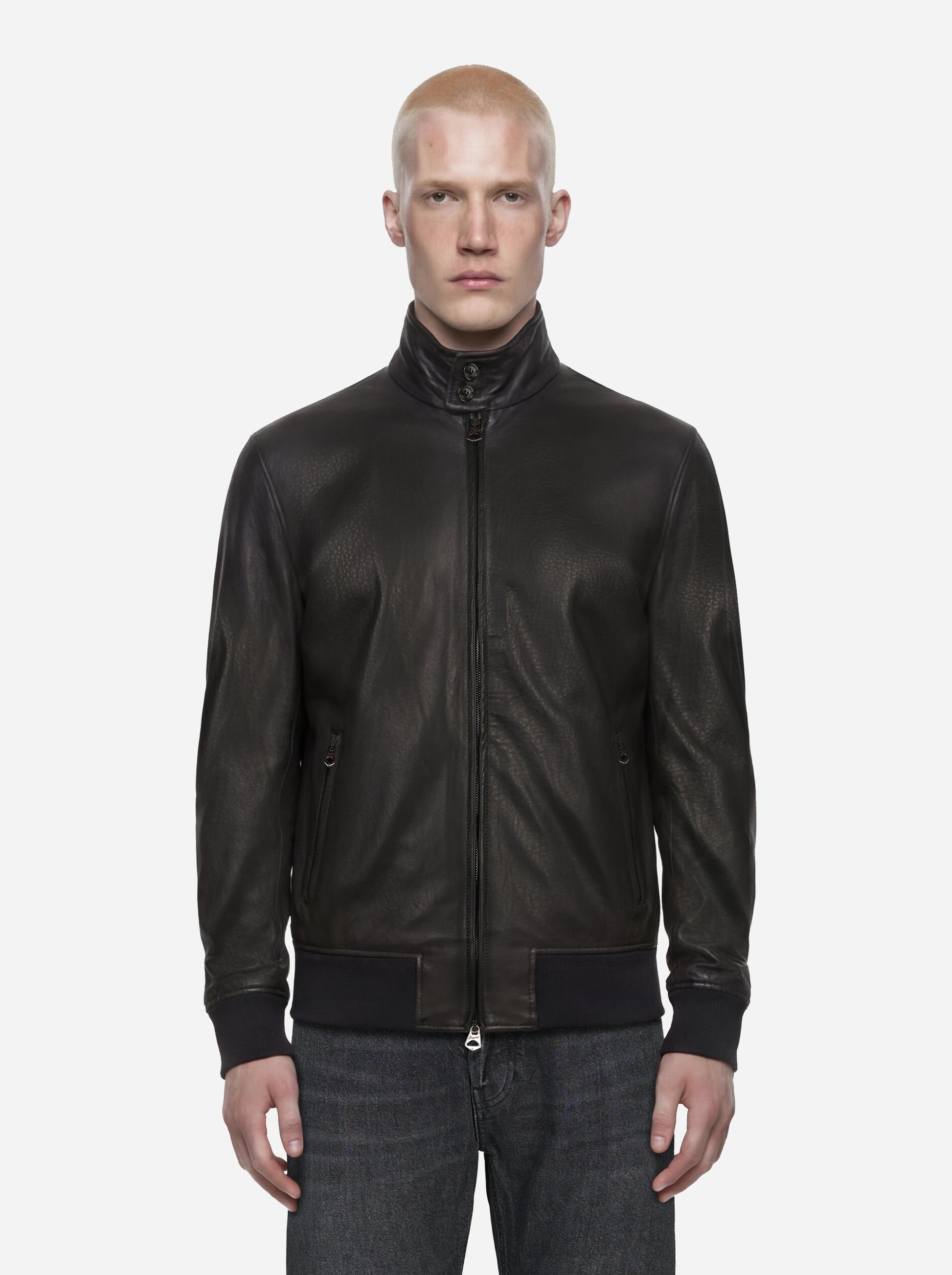 Bomber Jeff in pelle nero