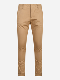 Pantalone gaubert in cotone stretch beige