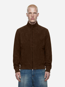 Bomber Jeff in pelle scamosciata marrone