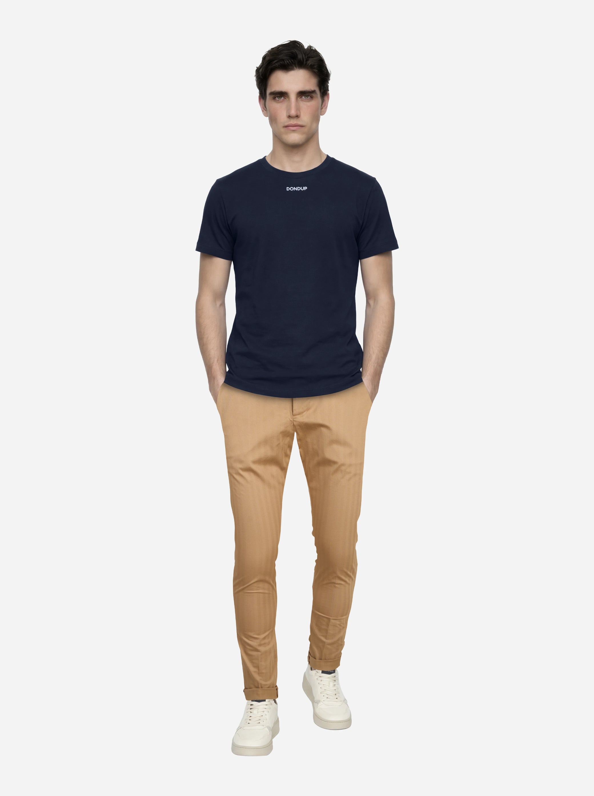 Pantalone gaubert in cotone stretch beige