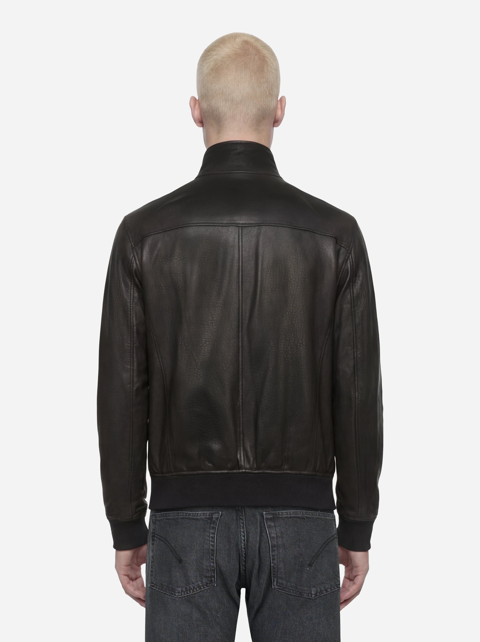 Bomber Jeff in pelle nero