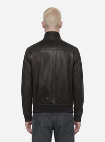 Bomber Jeff in pelle nero