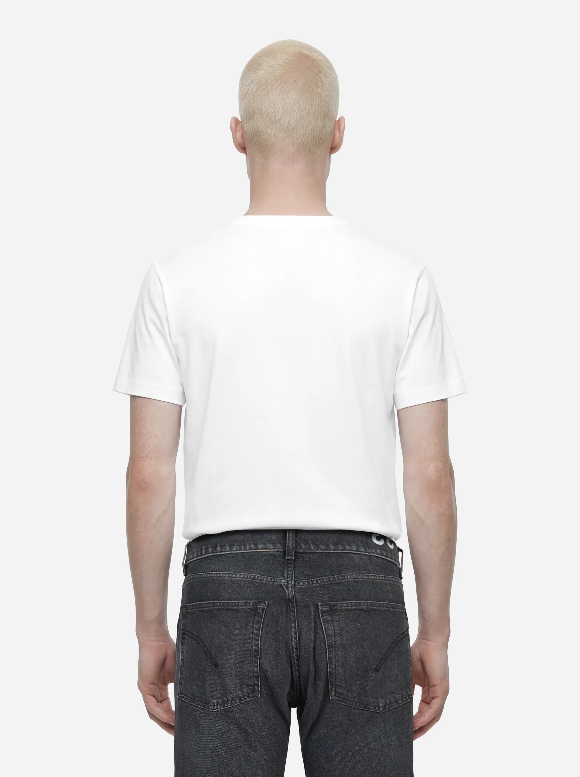 T-shirt girocollo bianca con logo ricamato