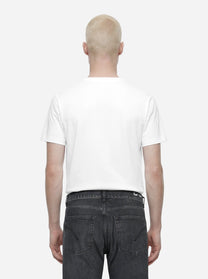 T-shirt girocollo bianca con logo ricamato