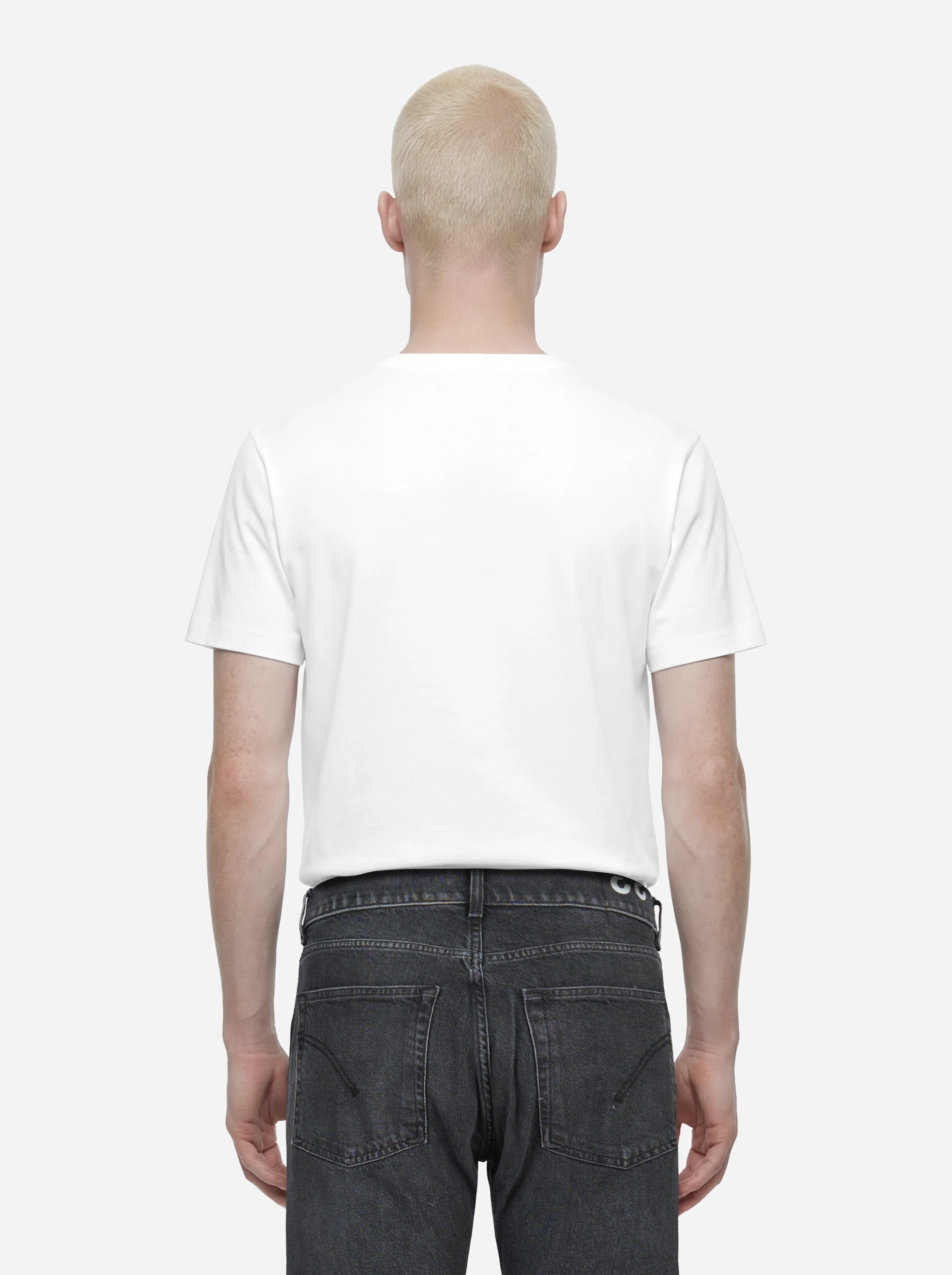 T-shirt girocollo bianca con logo ricamato