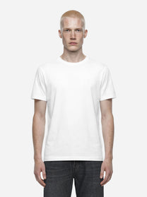 T-shirt girocollo bianca con logo ricamato