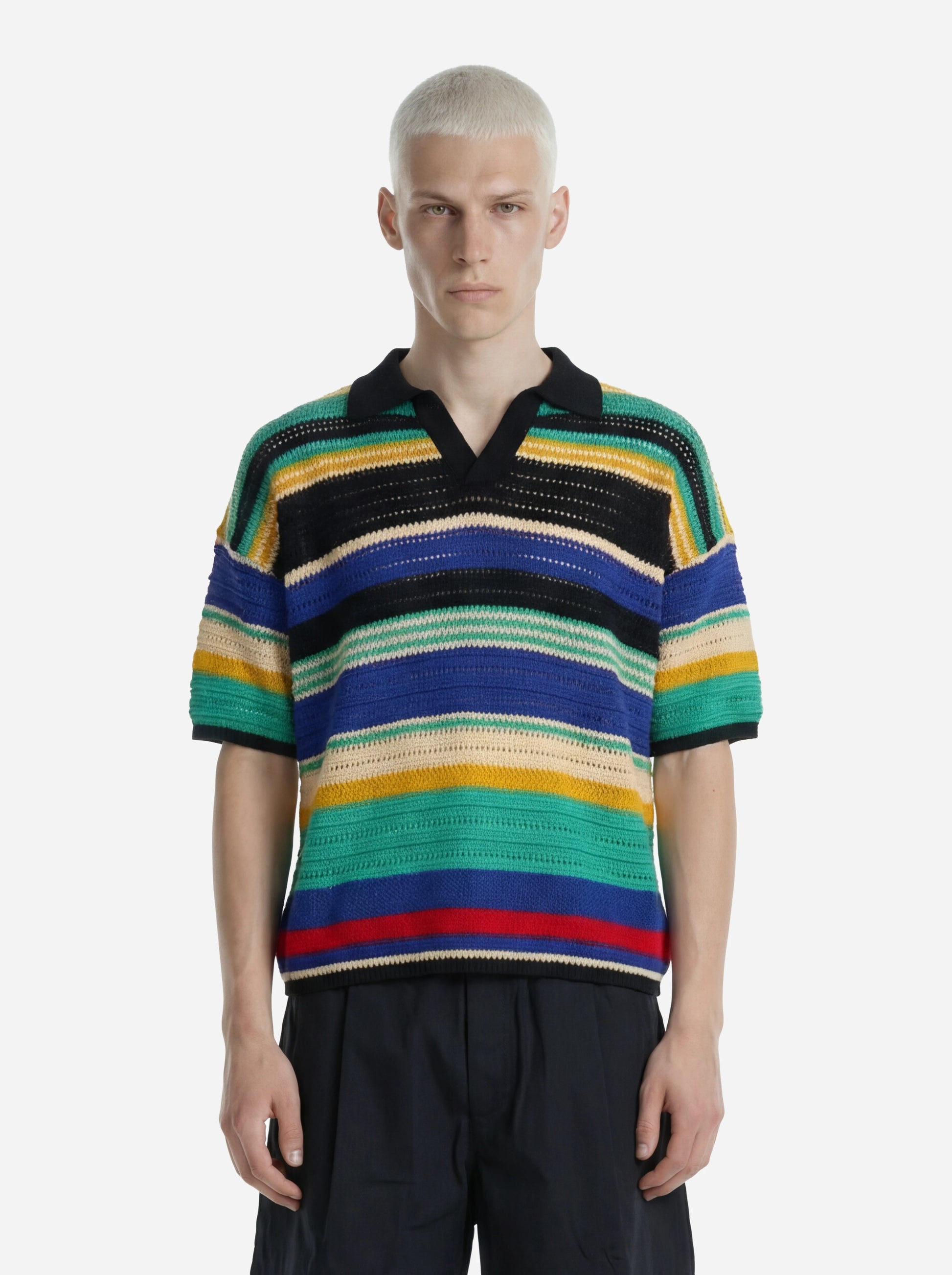 Polo manica corta con lavorazione jaquard