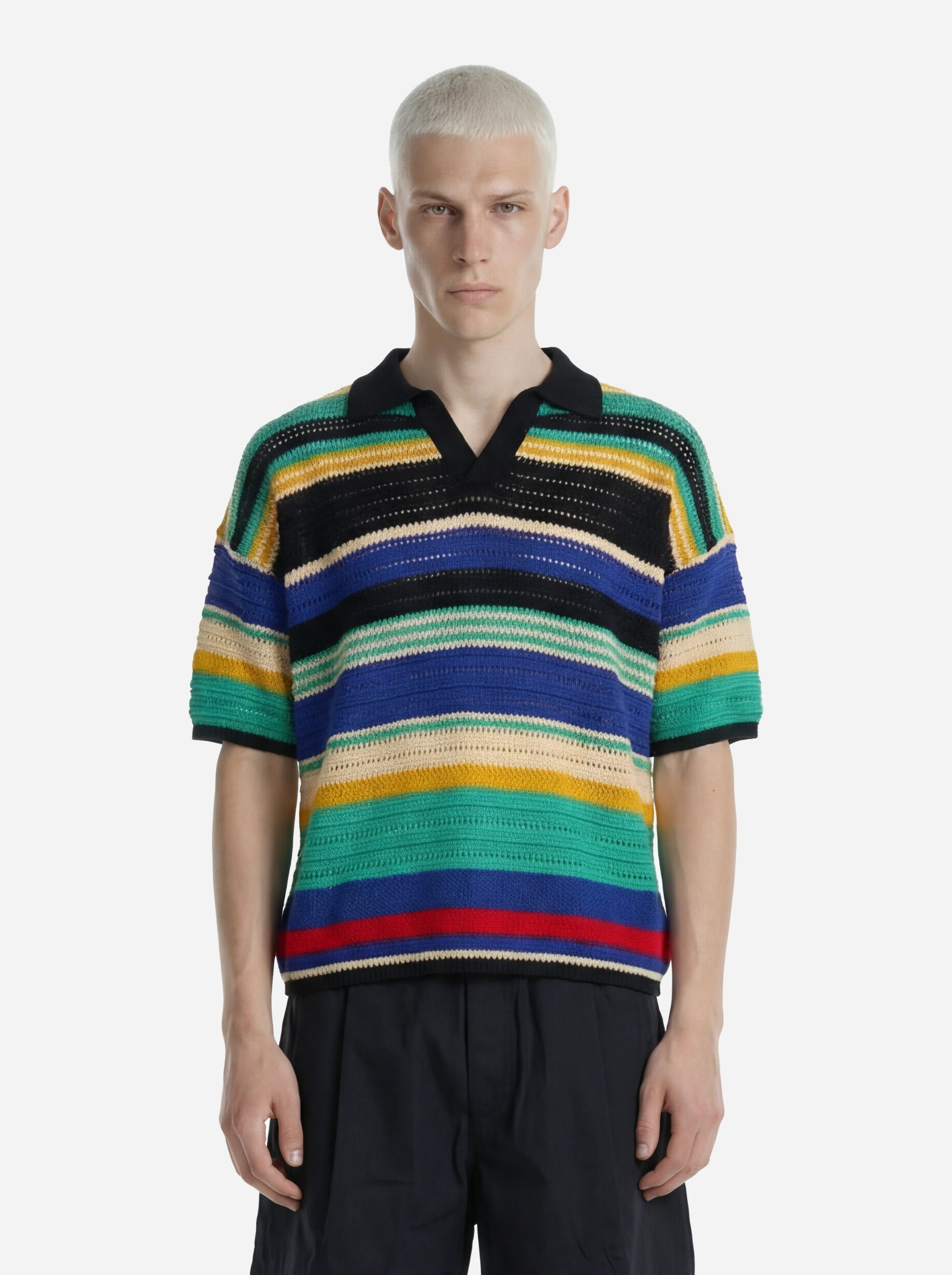 Polo manica corta con lavorazione jaquard