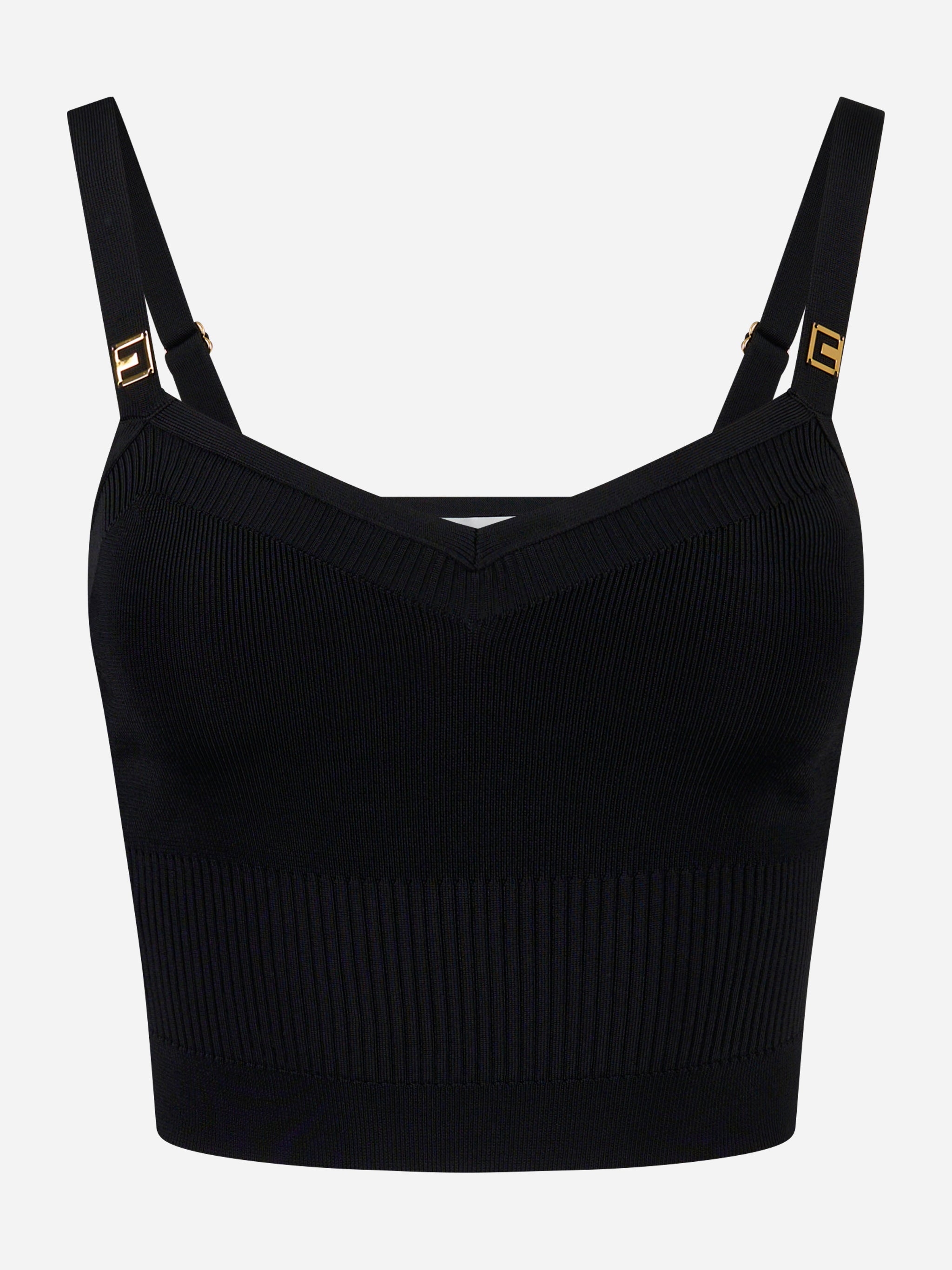 Elisabetta Franchi Top in maglia con dettagli logo TK61S56E2110