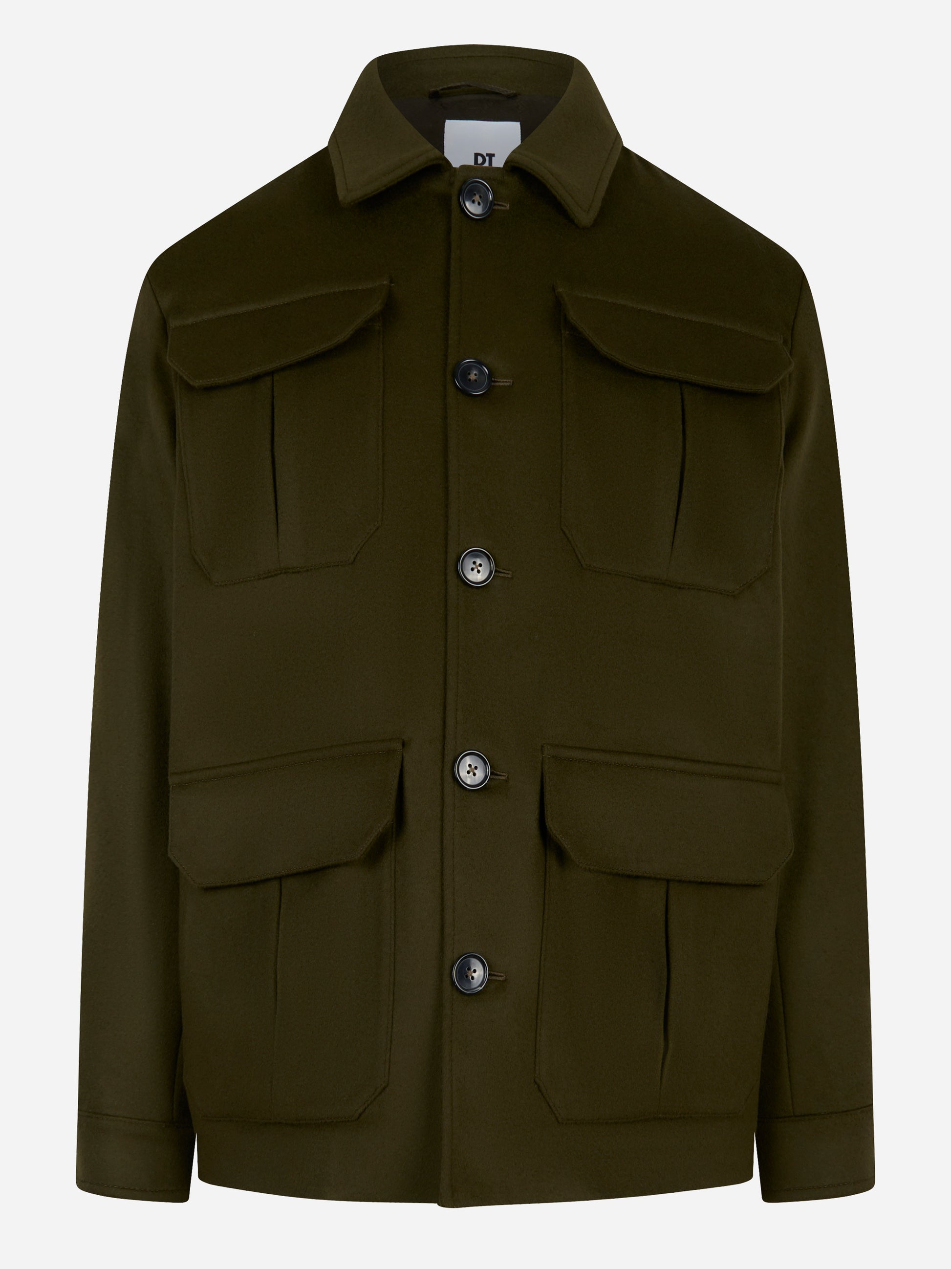 Overjacket con tasche applicate in lana Verde