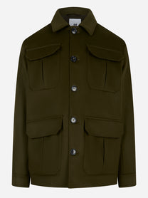 Overjacket con tasche applicate in lana Verde