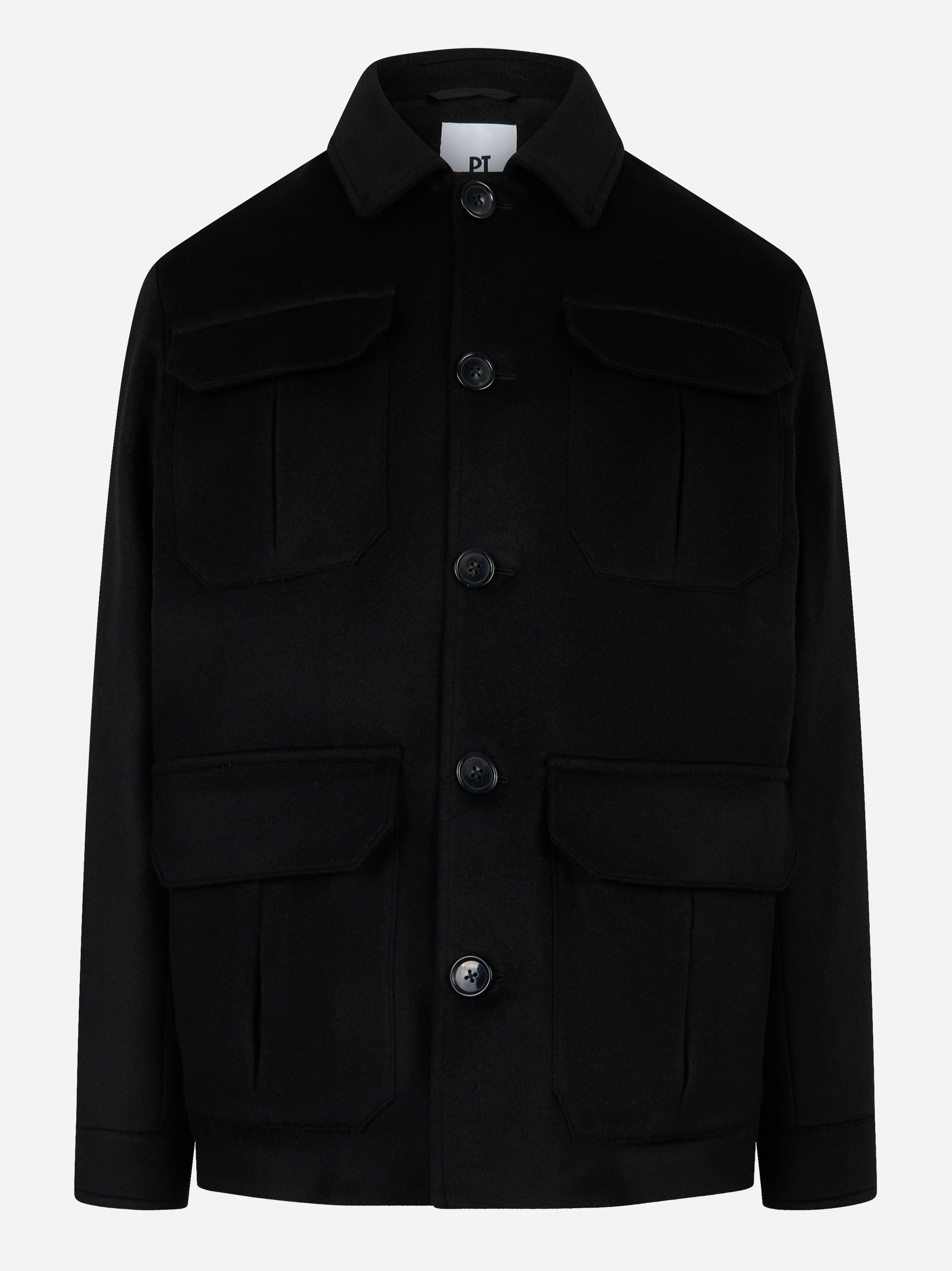 Overjacket con tasche applicate in lana Nera
