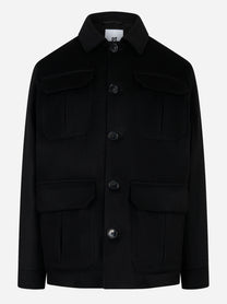 Overjacket con tasche applicate in lana Nera