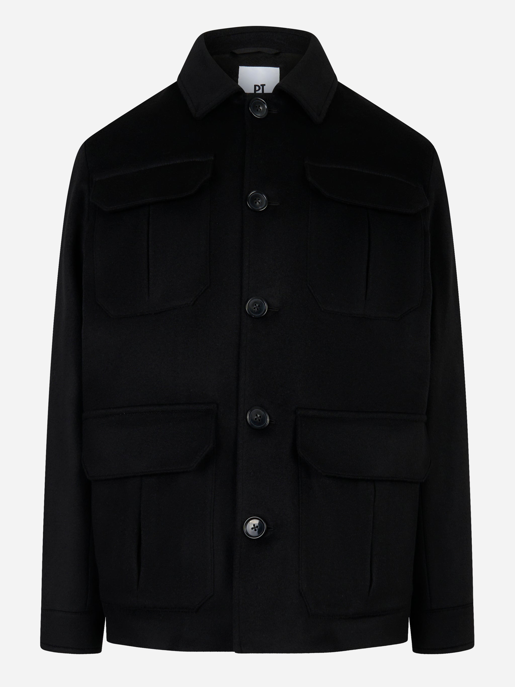 Overjacket con tasche applicate in lana Nera