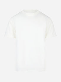 T-shirt girocollo in cotone e seta Bianca