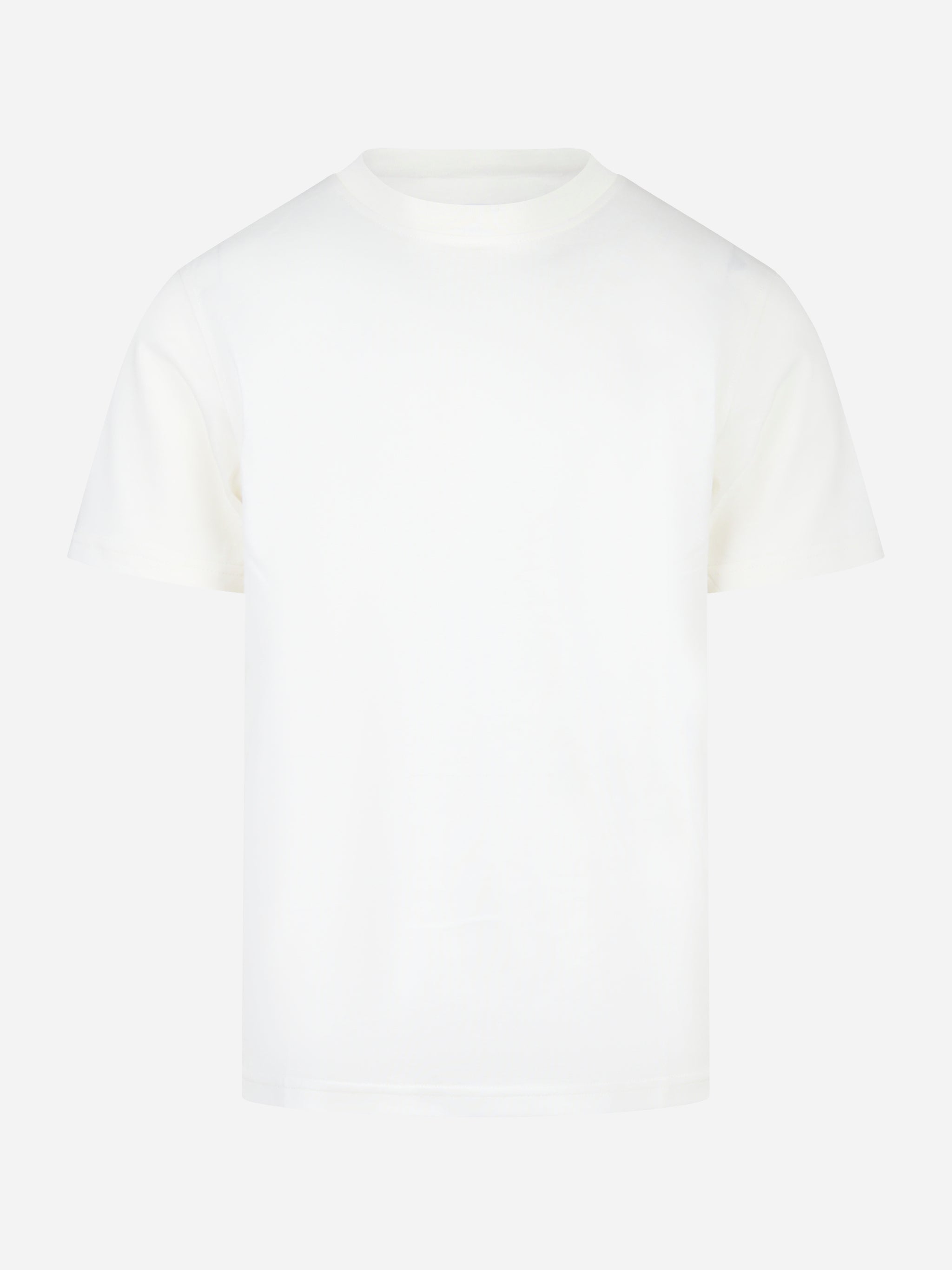 T-shirt girocollo in cotone e seta Bianca