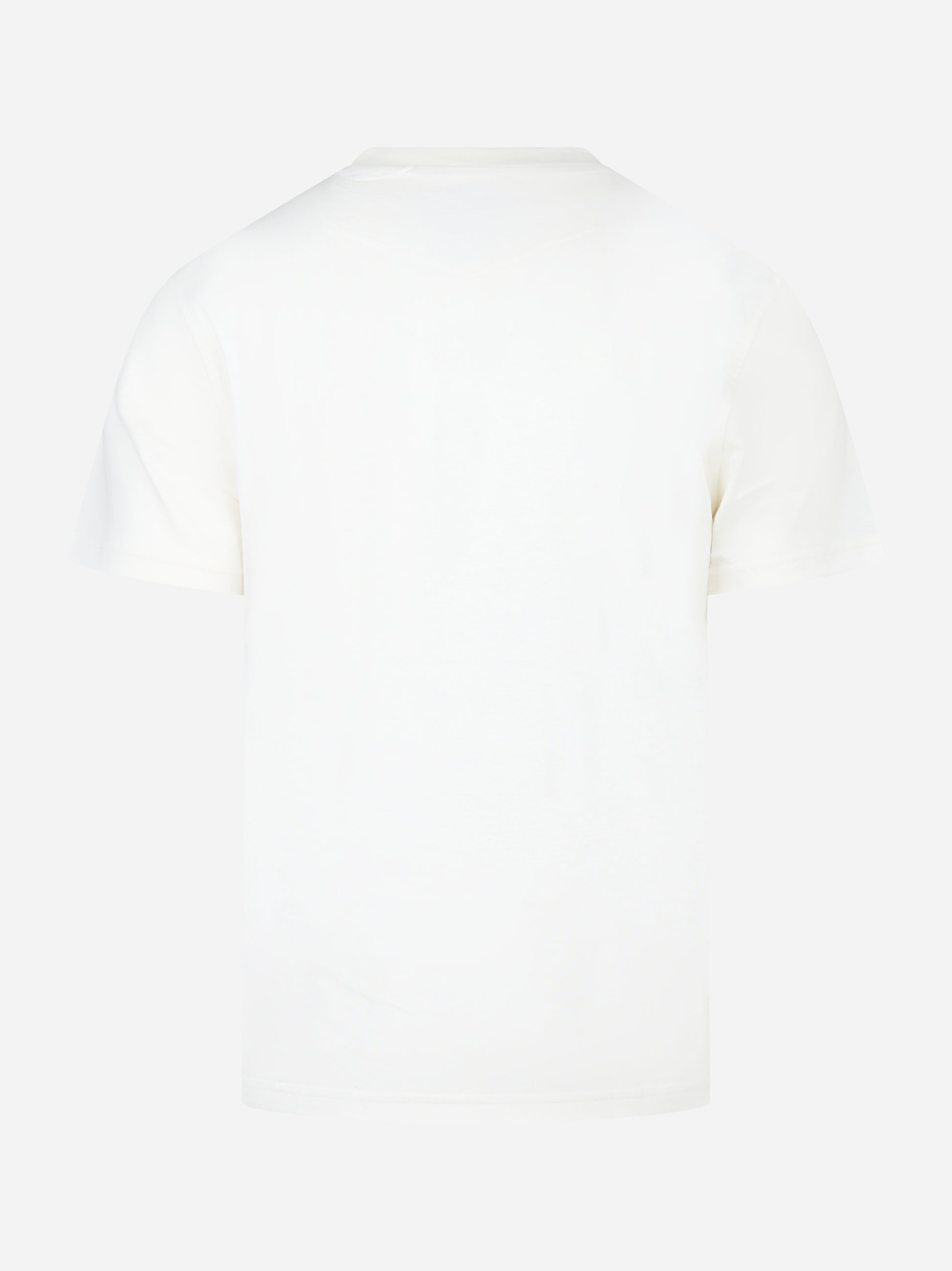T-shirt girocollo in cotone e seta Bianca