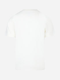 T-shirt girocollo in cotone e seta Bianca