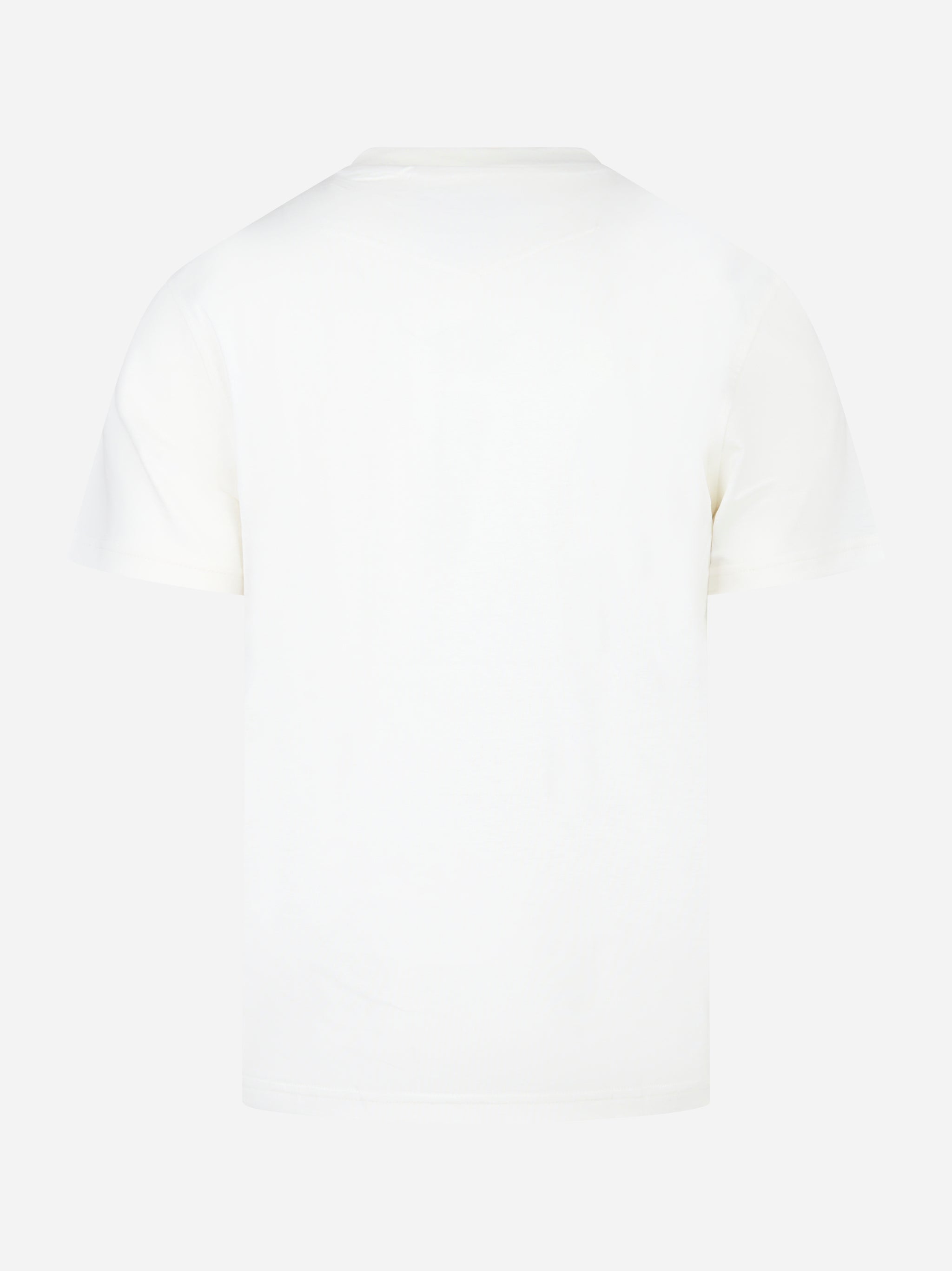 T-shirt girocollo in cotone e seta Bianca