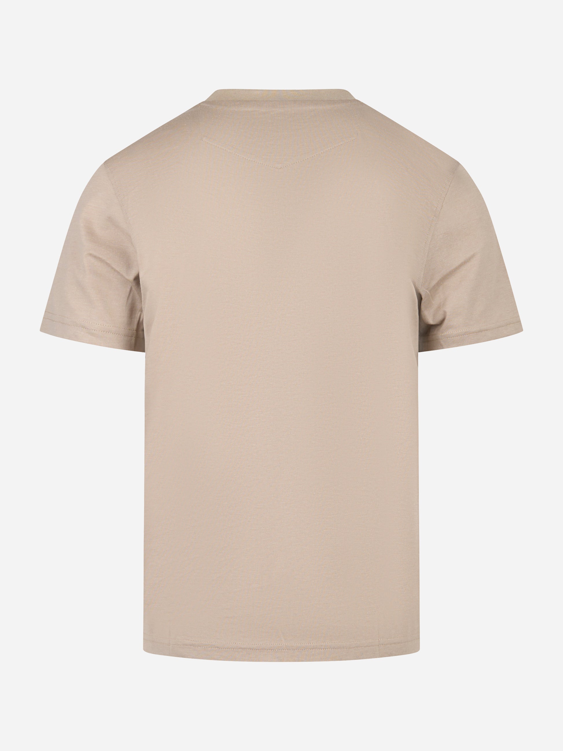 T-shirt girocollo in cotone e seta Beige