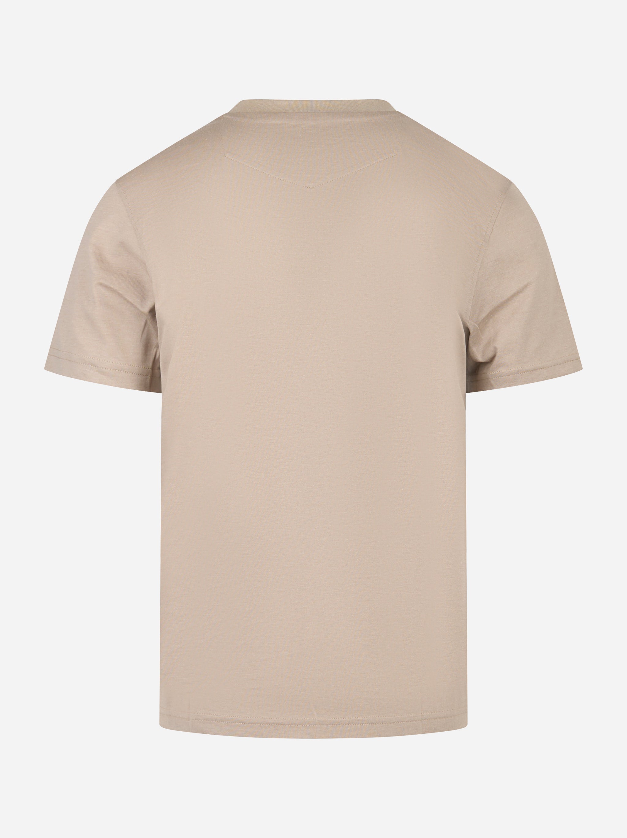 T-shirt girocollo in cotone e seta Beige