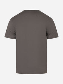 T-shirt girocollo in cotone e seta Grigia