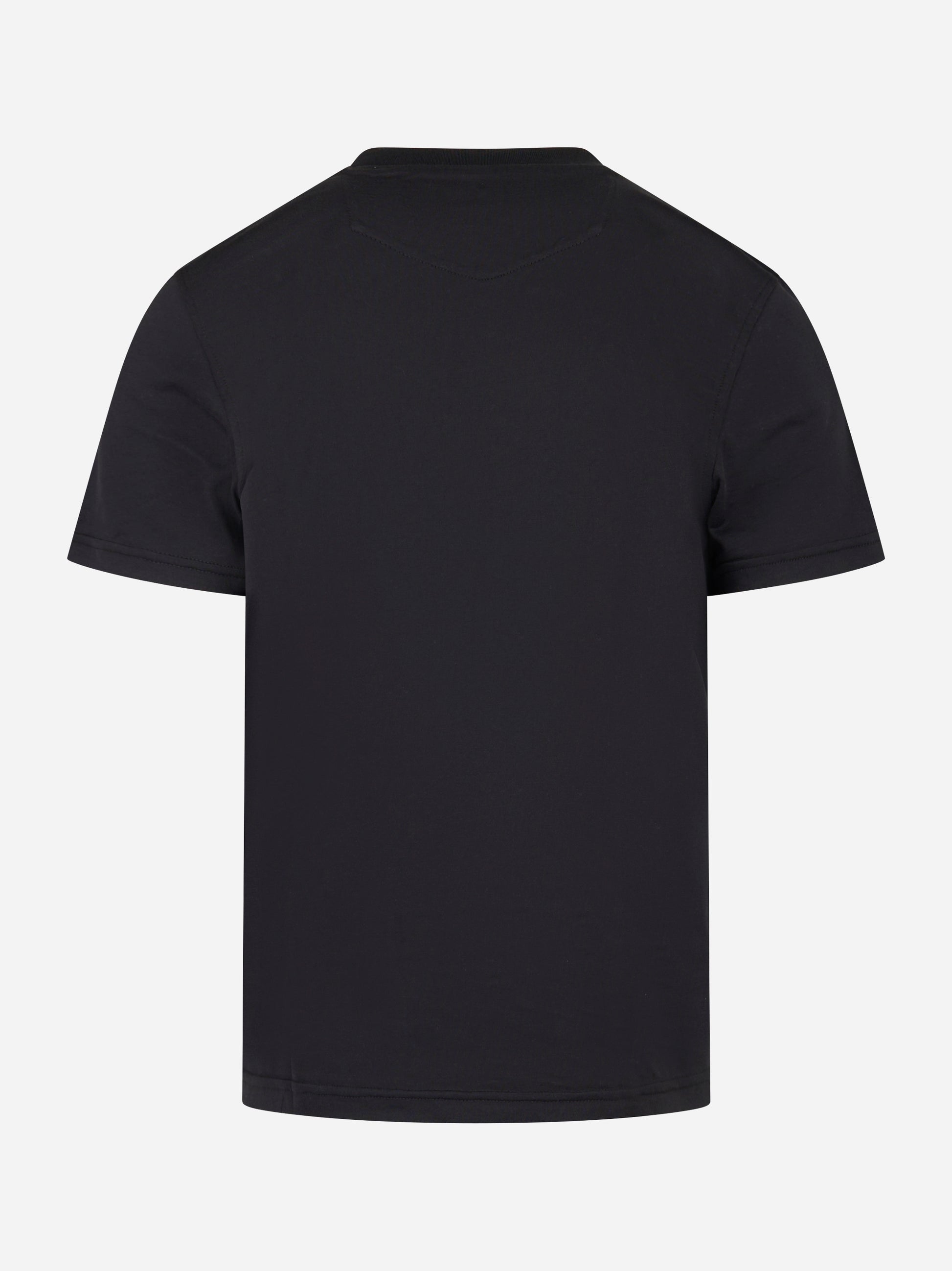 T-shirt girocollo in cotone e seta Nera