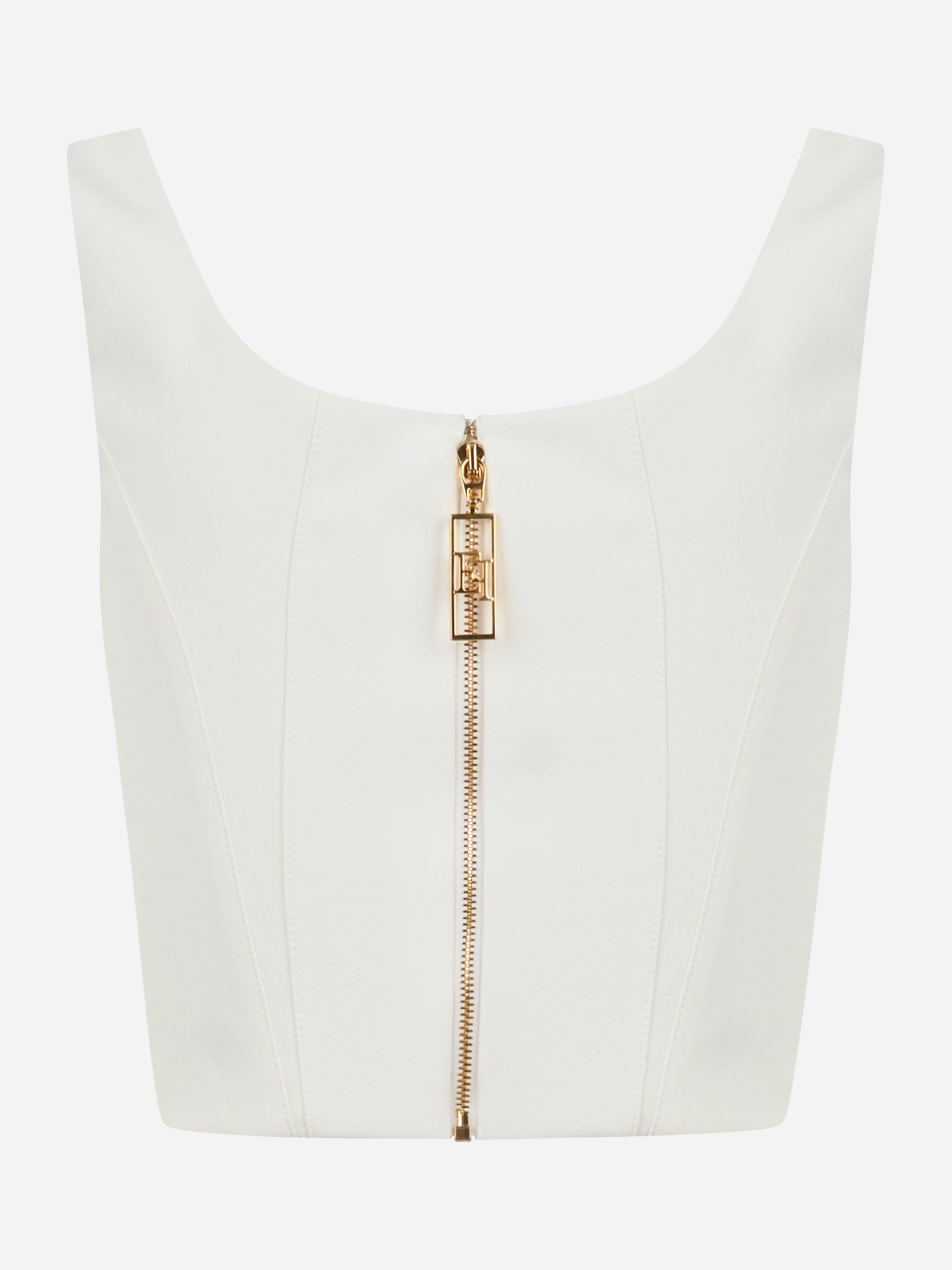 Elisabetta Franchi Top in crepe leggero con dettagli logo TO03956E2360