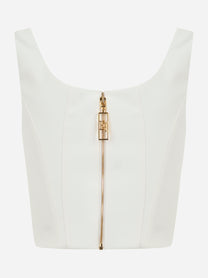 Elisabetta Franchi Top in crepe leggero con dettagli logo TO03956E2360