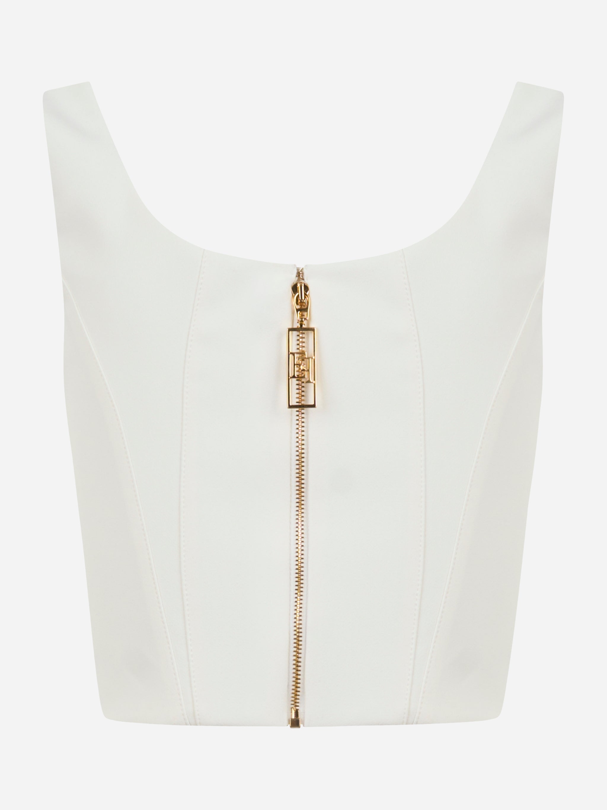 Elisabetta Franchi Top in crepe leggero con dettagli logo TO03956E2360