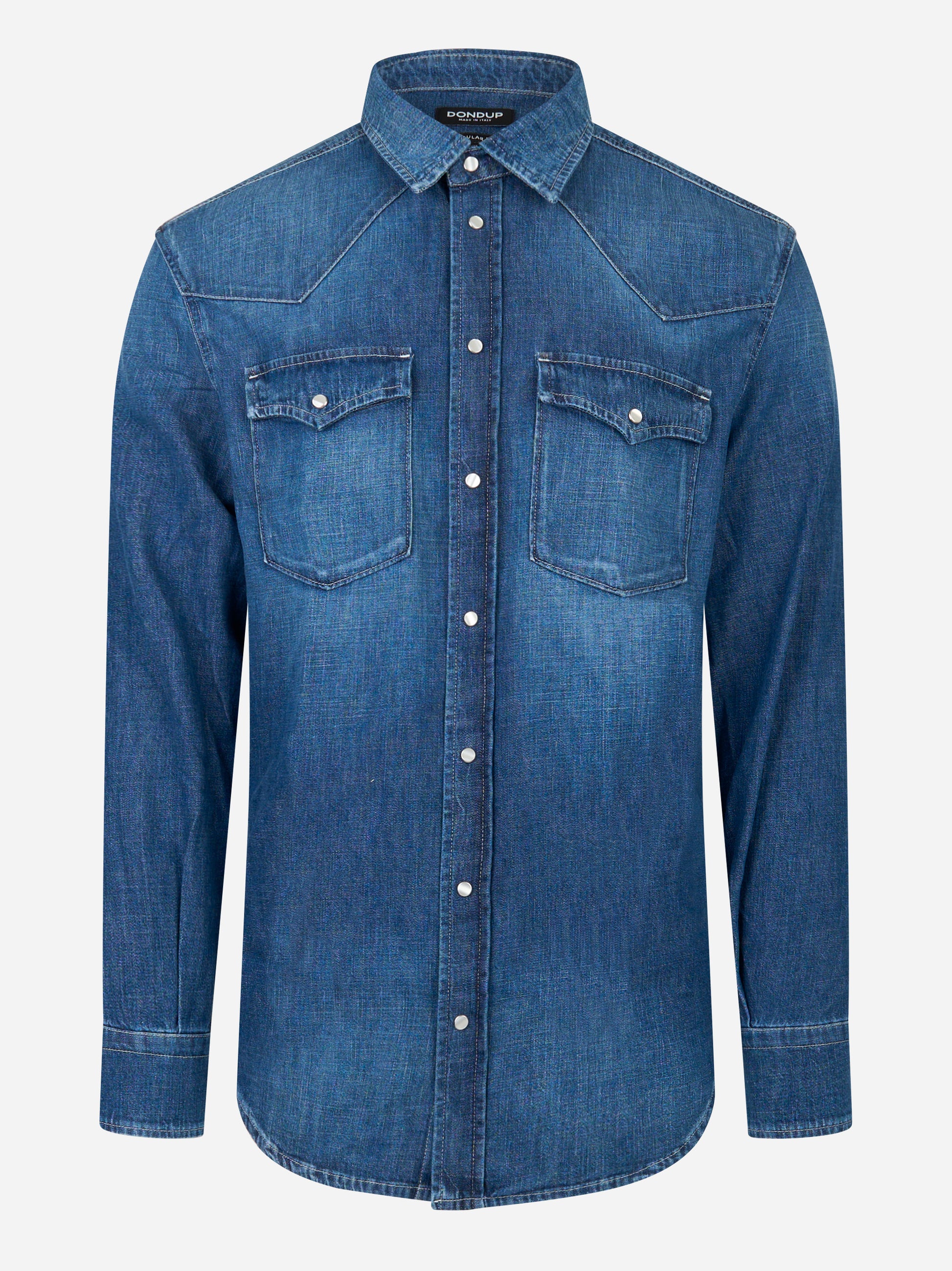 Camicia western in denim Blu