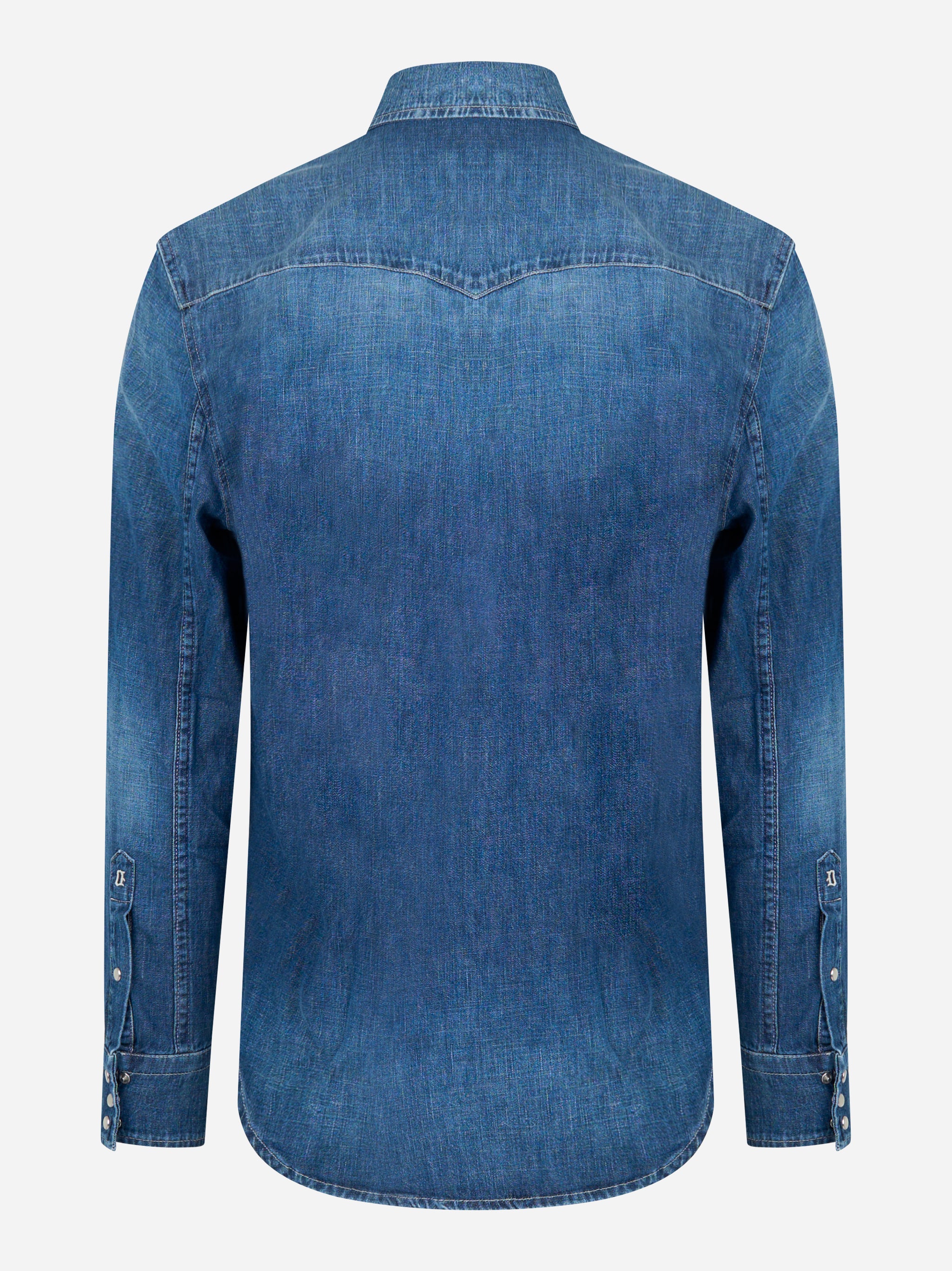 Camicia western in denim Blu