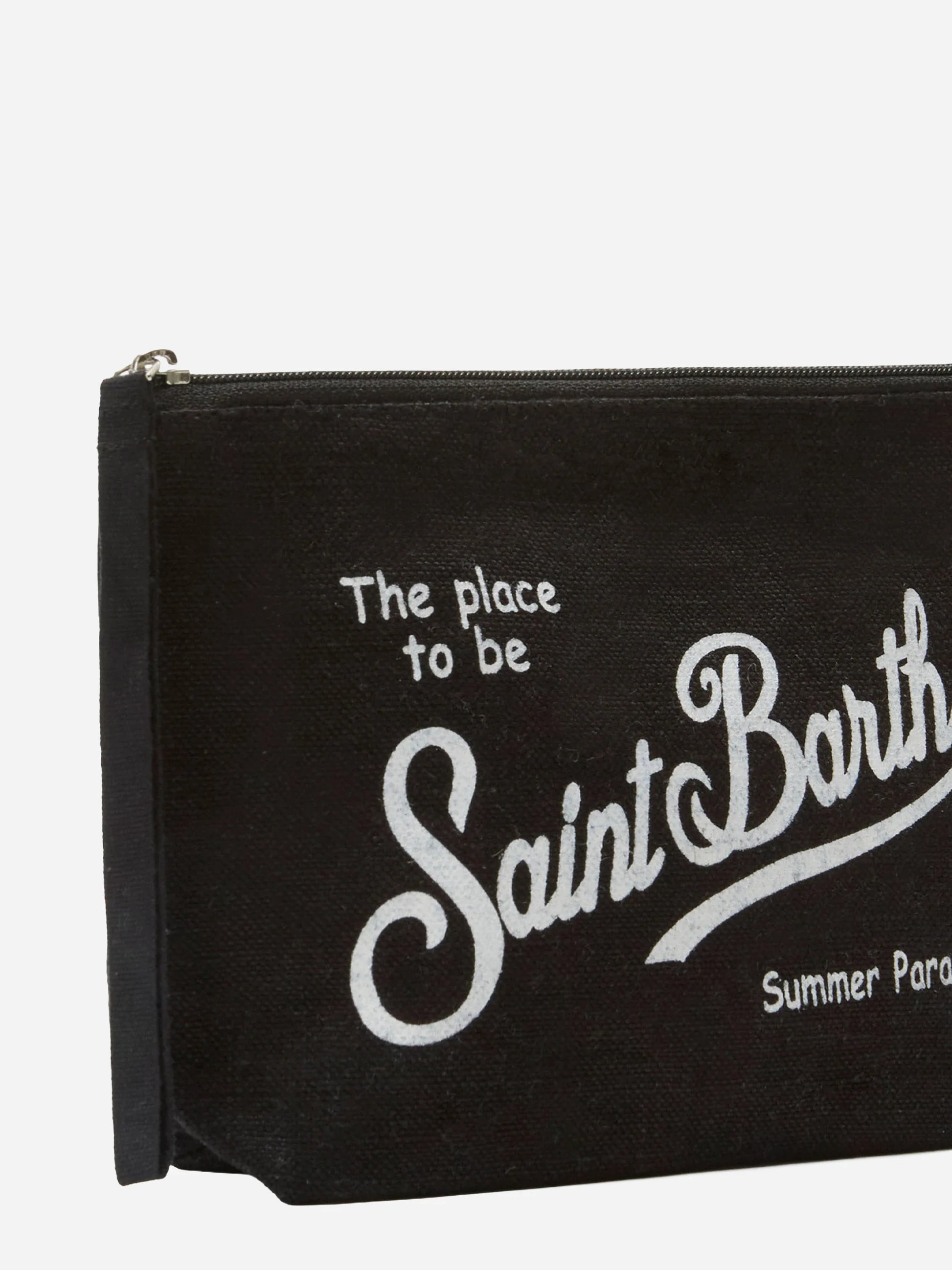 Pochette Aline in lino nero tinta unita