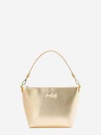 Borsa a spalla Aline in pelle laminata Oro