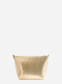 Borsa a spalla Aline in pelle laminata Oro