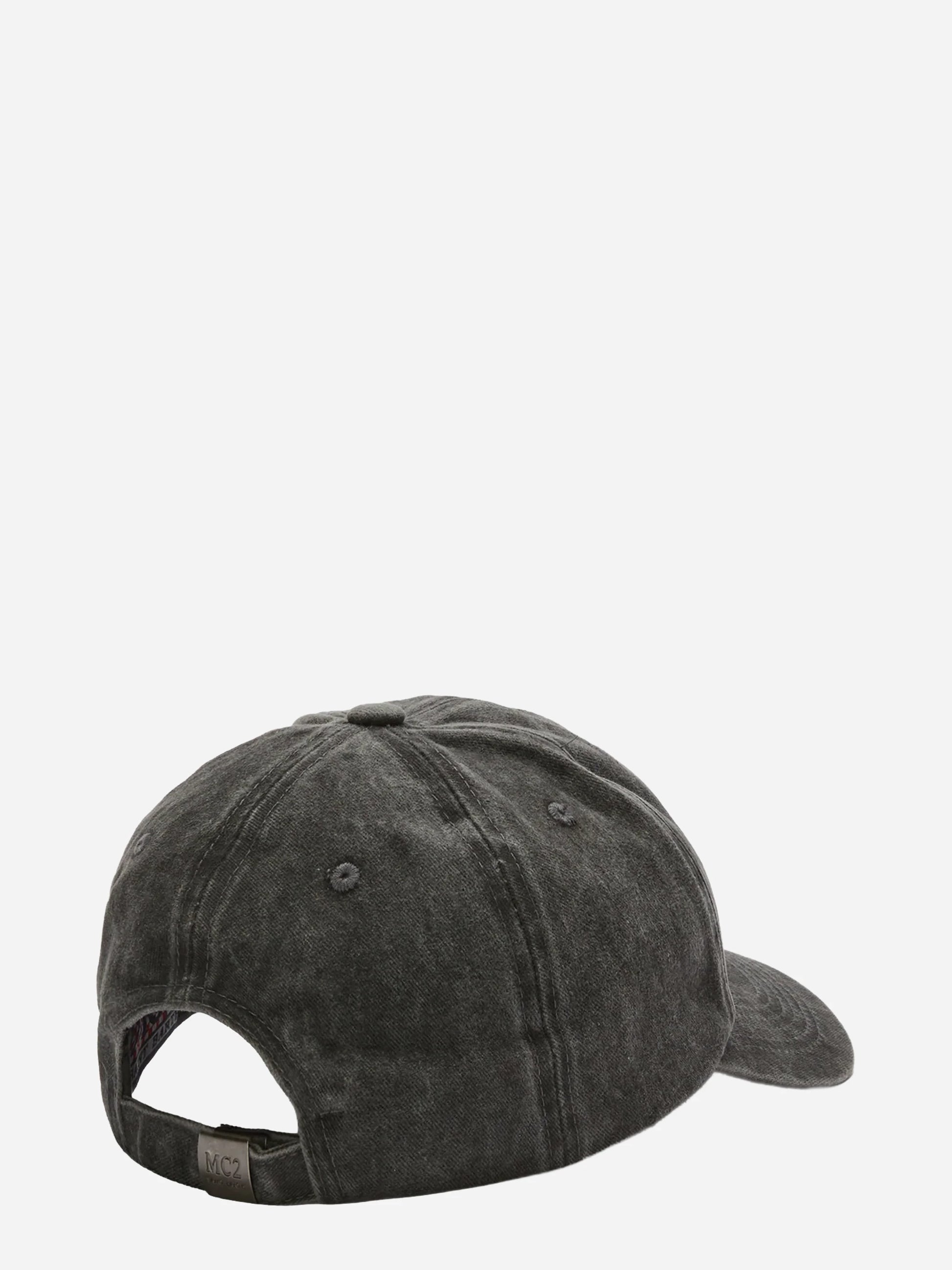 Cappellino Davis con visiera in cotone grigio scuro con logo ricamato