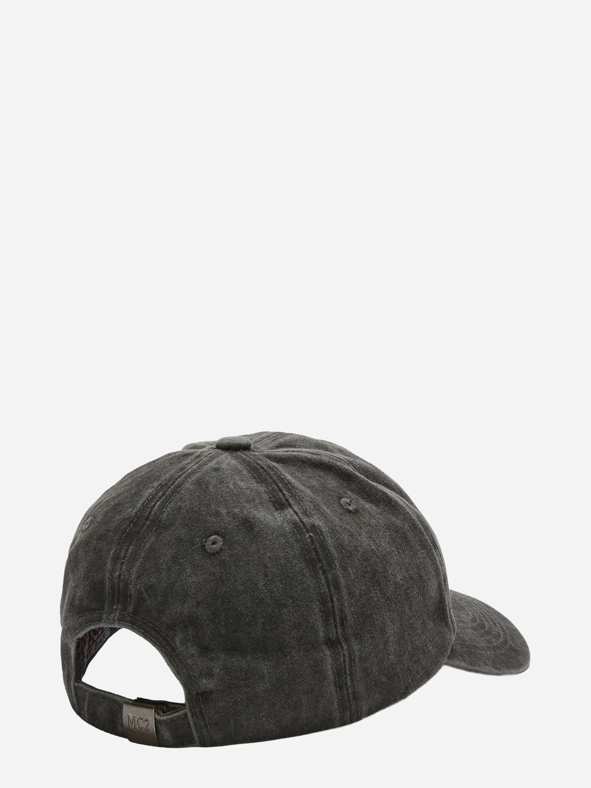 Cappellino Davis con visiera in cotone grigio scuro con logo ricamato
